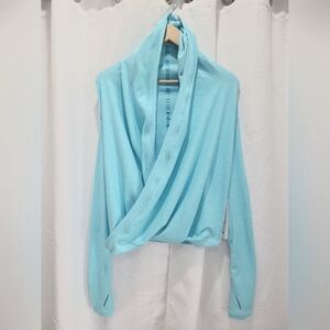 NWT Ivivva Four Count Shrug NWT Sz 12 Turquoise Pullover Rulu Wrap Flip.